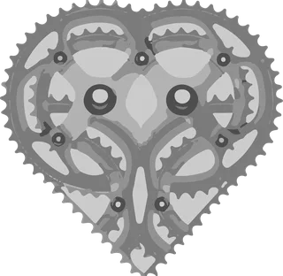 Heart of Cogs: bicycle t-shirt design