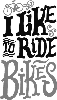 I Like To Ride Bikes: bicycle t-shirt design with the words “I LIKE TO RIDE BIKES”