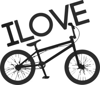 I Love BMX: bicycle t-shirt design with the words “I LOVE”