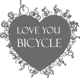 Love You Bicycle: bicycle t-shirt design with the words “LOVE YOU BICYCLE”