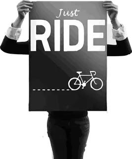 Just Ride: bicycle t-shirt design with the words “Just RIDE”