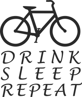 Bike, Drink, Sleep, Repeat: bicycle t-shirt design with the words “DRINK SLEEP REPEAT”