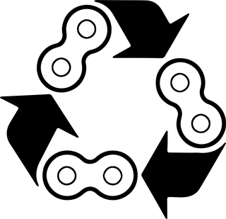 Chain Link Recycling Symbol: bicycle t-shirt design