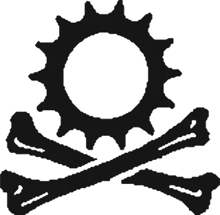 Cogs and Cross Bones: bicycle t-shirt design