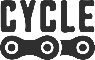Cycle: bicycle t-shirt design with the words “CYCLE”