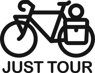 Just Tour: bicycle t-shirt design with the words “JUST TOUR”