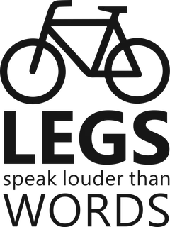 Legs Speak Louder Than Words: bicycle t-shirt design with the words “LEGS speak louder than WORDS”