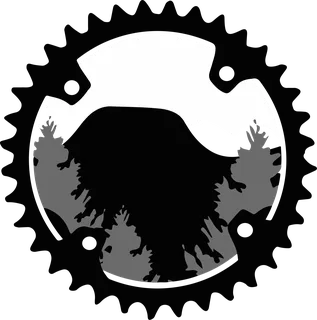 Cogs in the Mountain: bicycle t-shirt design