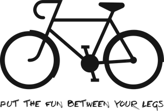 Fun Between My Legs: bicycle t-shirt design with the words “PUT THE FUN BETWEEN YOUR LEGS”