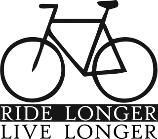 Ride Longer, Live Longer: bicycle t-shirt design with the words “RIDE LONGER LIVE LONGER”