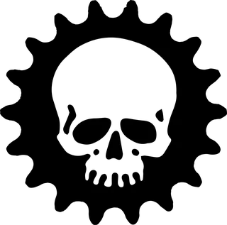 Cog and Skull: bicycle t-shirt design