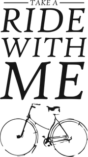Ride with Me: bicycle t-shirt design with the words “TAKE A RIDE WITH ME”
