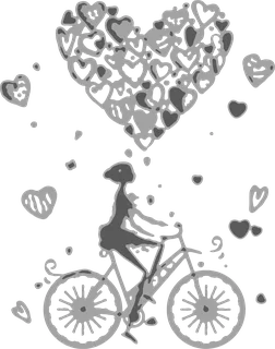 Bicycle Heart Girl: bicycle t-shirt design