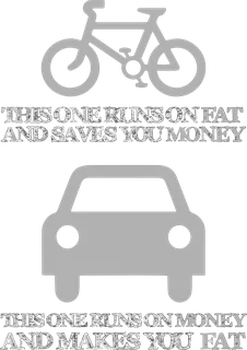 This One Runs On Fat And Saves You…: bicycle t-shirt design with the words “THIS ONE RUNS ON FAT AND SAVES YOU MONEY THIS ONE RUNS ON MONEY AND MAKES YOU FAT”