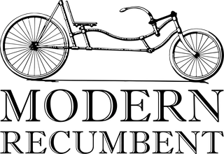 Modern Recumbent: bicycle t-shirt design with the words “MODERN RECUMBENT”