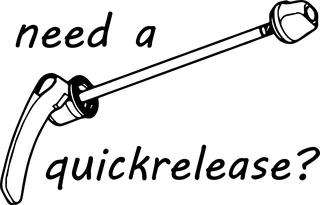 Quickrelease: bicycle t-shirt design with the words “need a quickrelease?”
