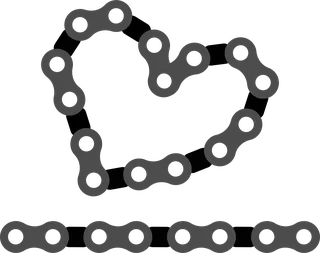 Chain Heart and Chain: bicycle t-shirt design