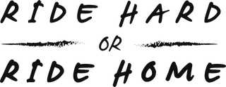 Ride Hard or Ride Home: bicycle t-shirt design with the words “RIDE HARD OR RIDE HOME”