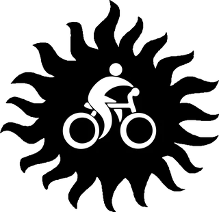 Cyclist in the Sun: bicycle t-shirt design