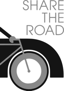 Share The Road: bicycle t-shirt design with the words “SHARE THE ROAD”