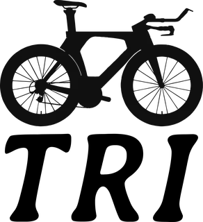 Tri: bicycle t-shirt design with the words “TRI”